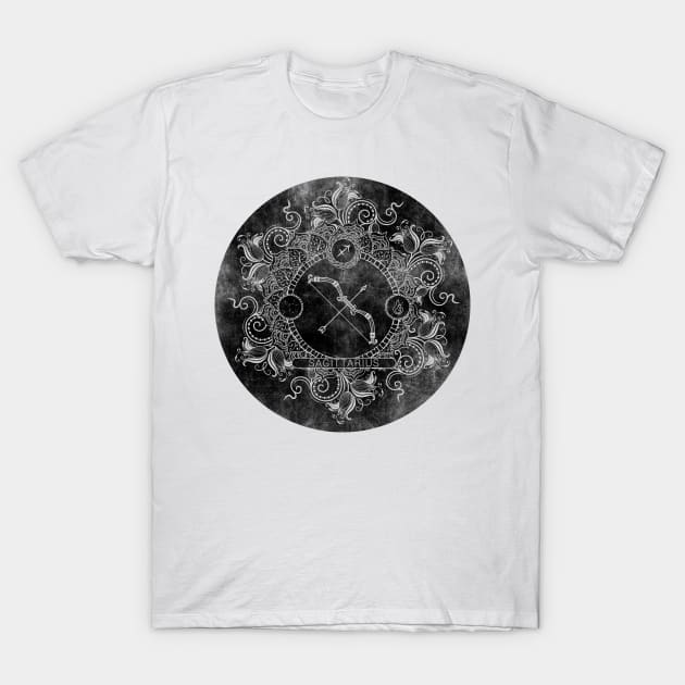 Zodiac - Coal - Sagittarius T-Shirt by aleibanez